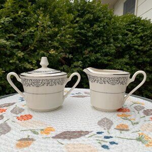 Vtg 70s Noritake Hawthorne 7122 Sugar & Creamer 2pc Set